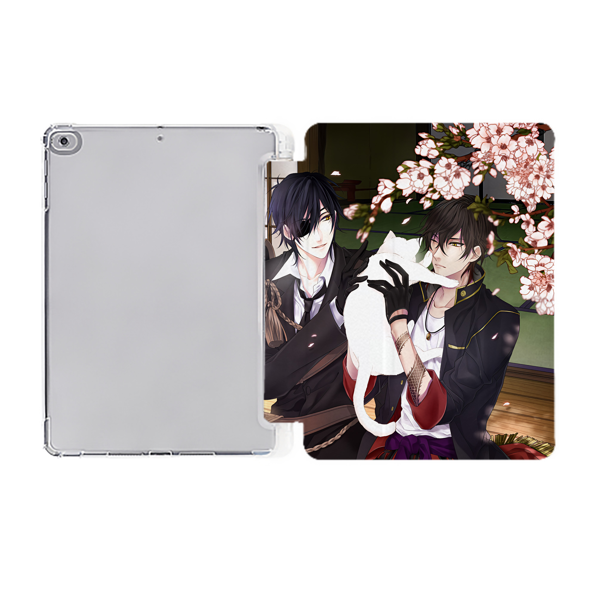 （画像用） 刀剣乱舞 Touken Ranbu IPad ケース ペン収納付き 三つ折りスタンド PUレザー×シリコン 対応機種9.5/10.5/10.9インチ
